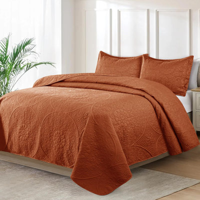 Lightweight Summer Bedspreads - 3 Piece Oversized Quilt Set - Reversible Coverlet Set - Queen Size