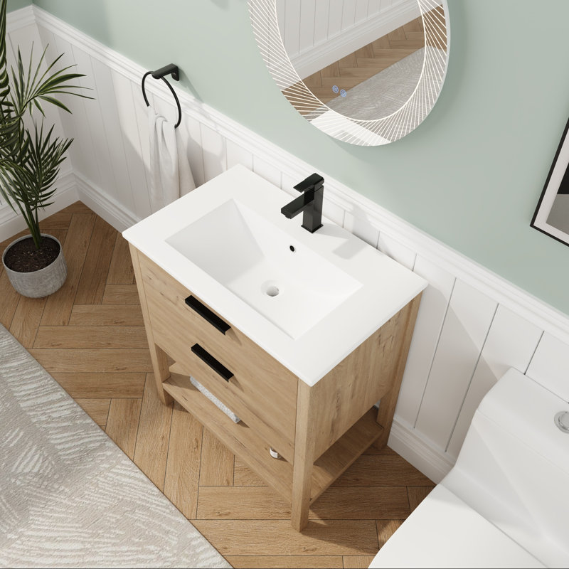 Meuble-lavabo 30 po avec tiroirs, Blanc