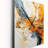 Orange Blue Line Art Abstract Expressionism - Abstract Wall Clock-99631922