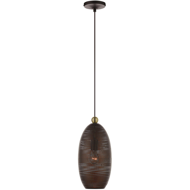 Luminaire suspendu simple en forme d'urne à 1 lumière