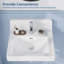 Lavabo de salle de bain carré en céramique semi-encastré avec dosseret de 20 po x 19 po Garvee