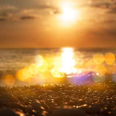 Pebble at Sunset par Brickrena - photographie sur toile tendue