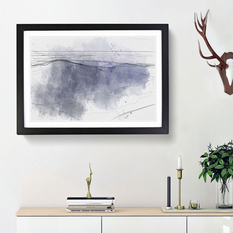 The Mountains of Nepal at Dusk in Abstract - Picture Frame Graphic Art Print, Black Framed, 36cm H x 48cm W x 2cm D