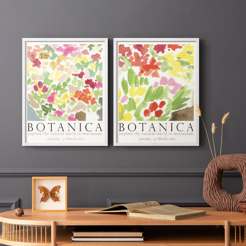 Affiche d'exposition Botanica I - reproduction encadrée de qualité supérieure - prête à être accrochée - aucun clou requis - aucun clou requis