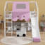 Wooden Loft Bed House-Shaped Frame With A Tent-1440231823-1440231820