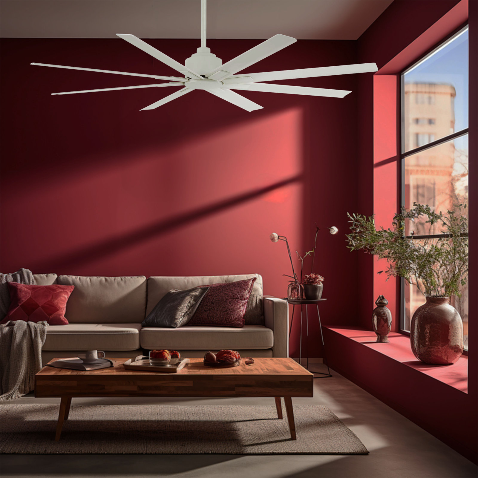 Xtreme Outdoor Smart Ceiling Fan, Flat White, 65" Wide