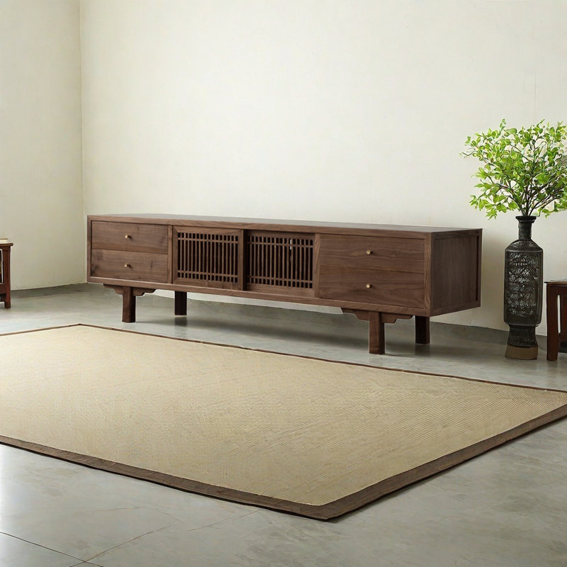 New Chinese style high solid wood TV cabinet, Black Walnut