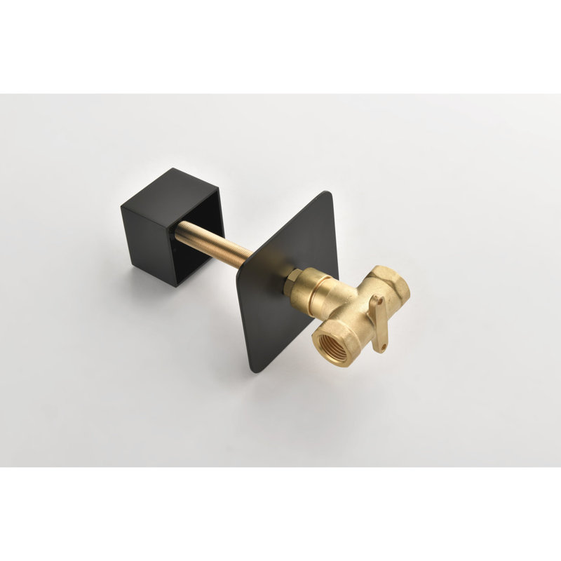 Valve de contrôle de volume en métal coulé 3/4 po - Master de douche avec débit élevé, poignée en laiton réglable, finition appliquée contre la corrosion, antirouille, installation facile, contrôle de débit supplémentaire noir mat, poignée