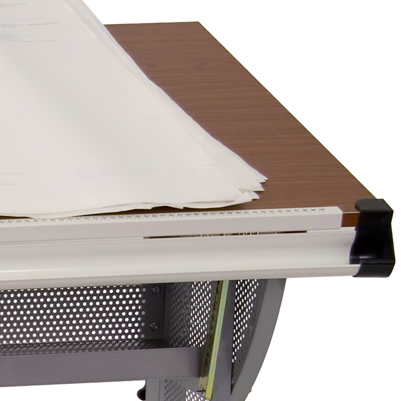 Adjustable Drawing and Drafting Table with Pewter Frame and Lower Supply Tray, Pewter