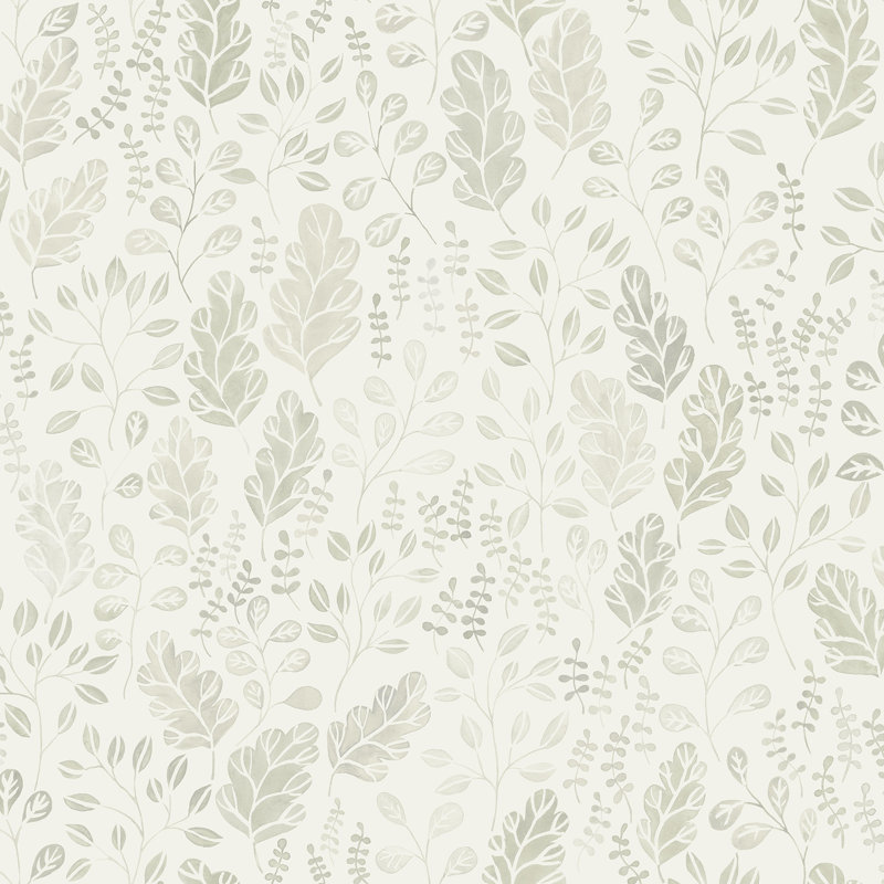 Rouleau de papier peint L 33 pi x l 20,5 po Coffey Leaf, Beige