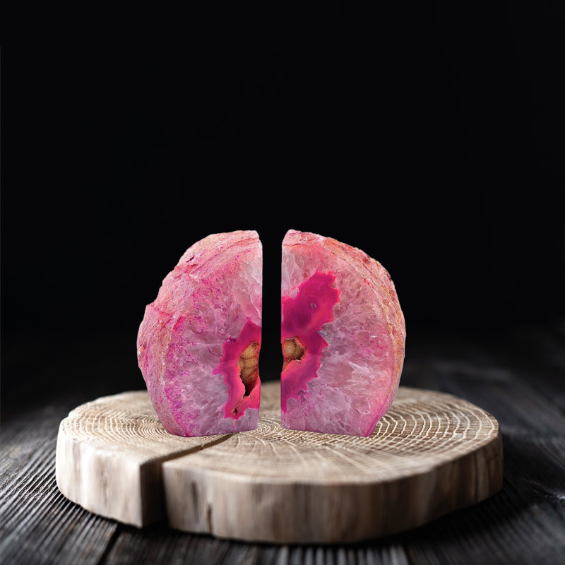Serre-livres Eternity Agate |  Rose, H 6,5 po x l 4 po x P 8 po