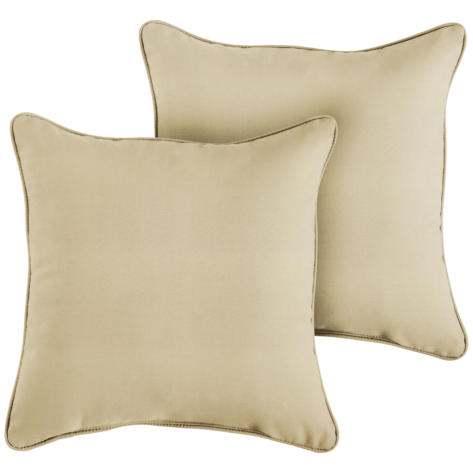 Hansah Throw Pillow, 16" H x 16" W x 6" D, Sunbrella Canvas Antique Beige