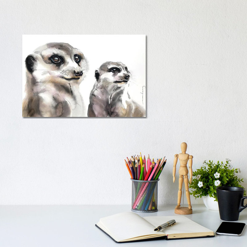 Meerkat Loyalty - Wrapped Canvas Painting, 20.32 cm H x 30.48 cm W