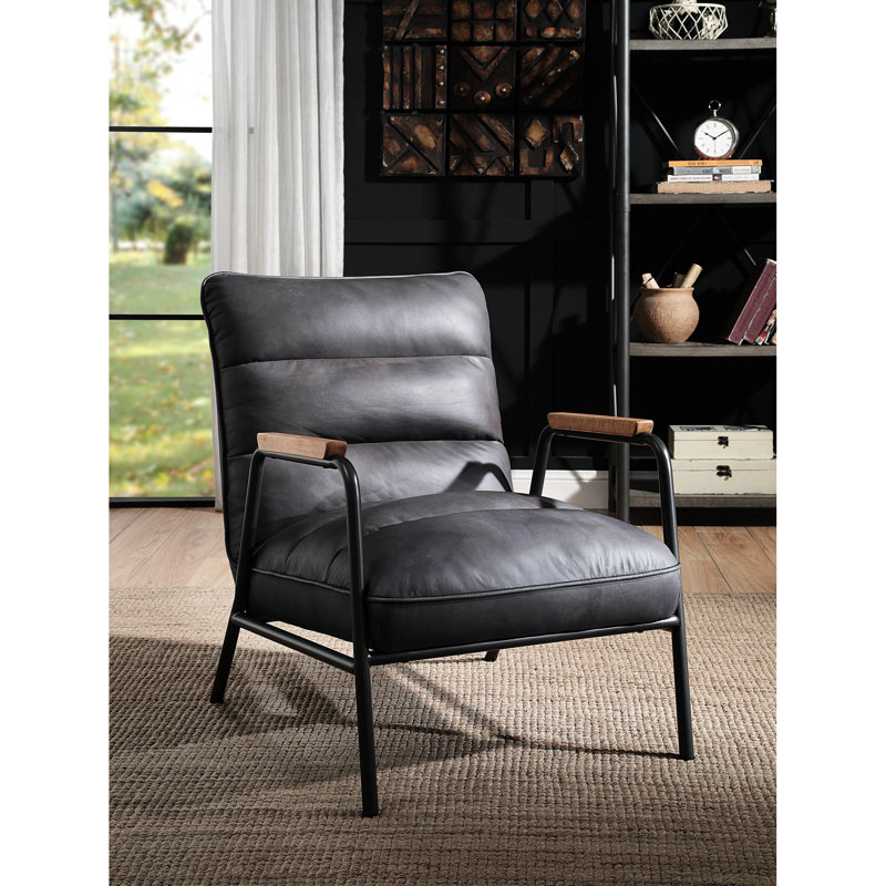 Chaise d'appoint à pieds gris en métal gris