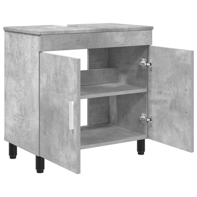 60cm Bathroom Vanity Base Only, Concrete Grey