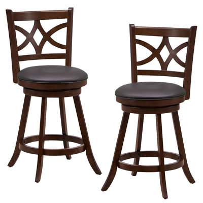 Authier Swivel Yes Faux Leather Bar Stool