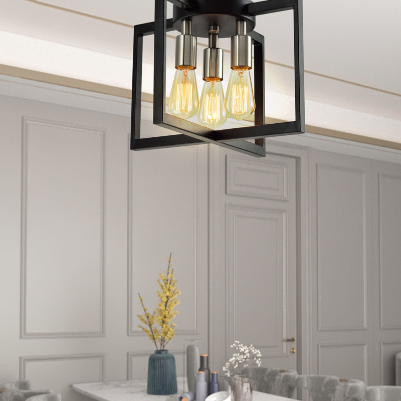 Anchoretta 3 - Light 14.57" Cube Flush Mount Ceiling Light