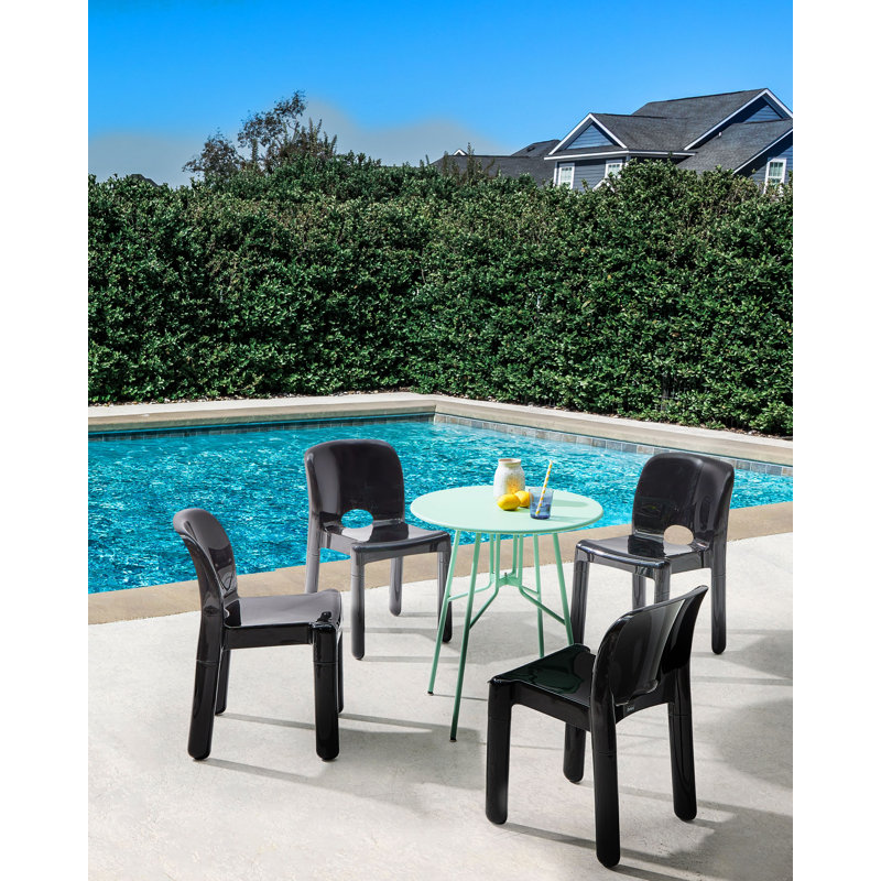 Set of 4 Garden Chairs BETIM, Black
