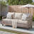 Outdoor Rattan Sofa, All Weather PE Wicker Couch With Waterproof Cushion For Porch, Backyard, Balcony, Deck-322836587