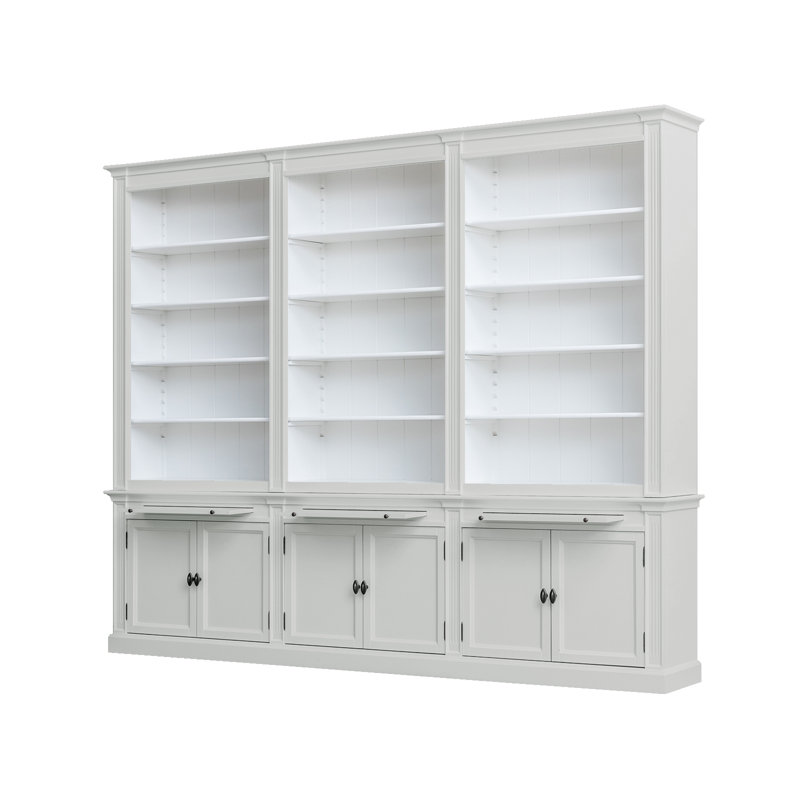 Bodee 240cm H x 300cm W Library Bookcase, Light Grey