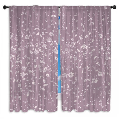 Floral Window Curtains  Pattern Sheer & Room Darkening - 2 Panels