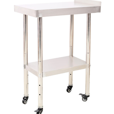 24 X 15 35-1/2 Inch, Stainless Steel Prep Table, 440Lbs Load, 4 , Adjustable Undershelf, Backsplash, Kitchen Prepping Heavy Duty Worktable Inch With Capacity, Backsplash & Undershelf For Laundry Room