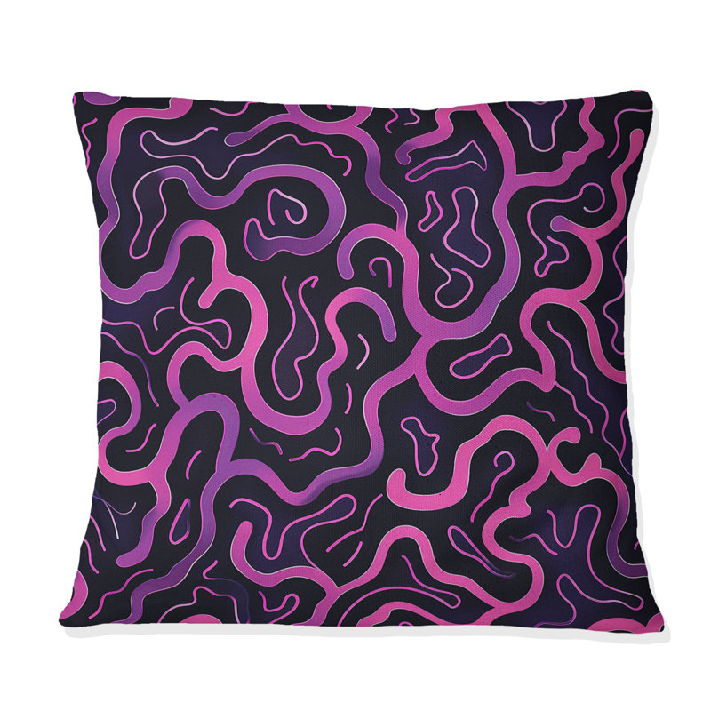 Coussin décoratif mauve et rose mauve, H 18 po x l 18 po