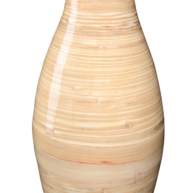 Vase de plancher en bambou Burkholder, Brun clair, H 20 po x l 8 po x P 8 po