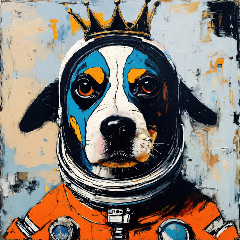 Giclée sur toile tendue 4 "Homage-Basquiat", H 36 po x l 36 po