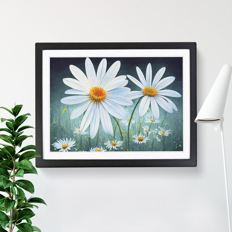 Daisy Flower Vol.2 - Framed Print, Black, 46cm H x 64cm W x 2cm D