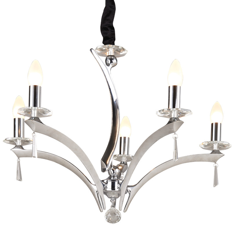 5 - Light Candle Style Chandelier, Chrome