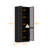 5-Shelf Display Cabinet with 3-Color LED Lights, Tempered Glass Door & Push-to-Open Design-375555138
