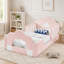 Lit nuage une place avec barrière de sécurité, cadre de lit en bois massif pour chambre à coucher, tissu bouclé-1828114572