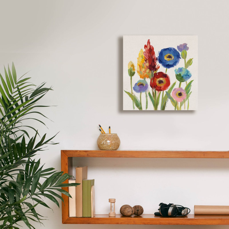 «Wild Garden I» par Silvia Vassileva, art mural sur toile, H 12 po x l 12 po x P 0,75 po