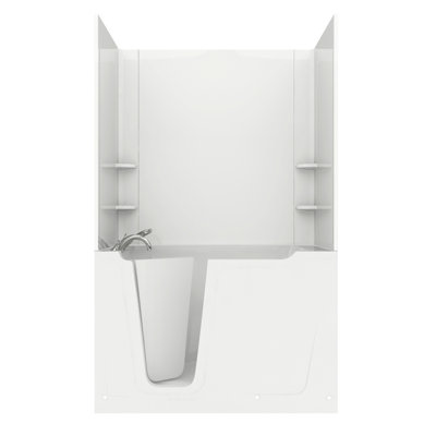 Crescendo 59.75'' x 35.8'' Walk-in Whirlpool Fiberglass Bathtub with Faucet