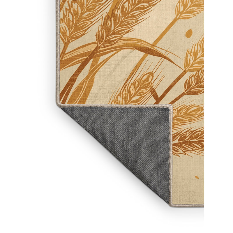 Soft Plush Scott Wheat Country Rustic Vintage Look Area Rug in Beige – Beige Binding, 8x12