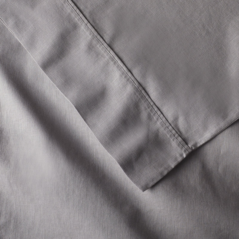 Jeffen Linen Blend Pillowcase Set, King, Charcoal