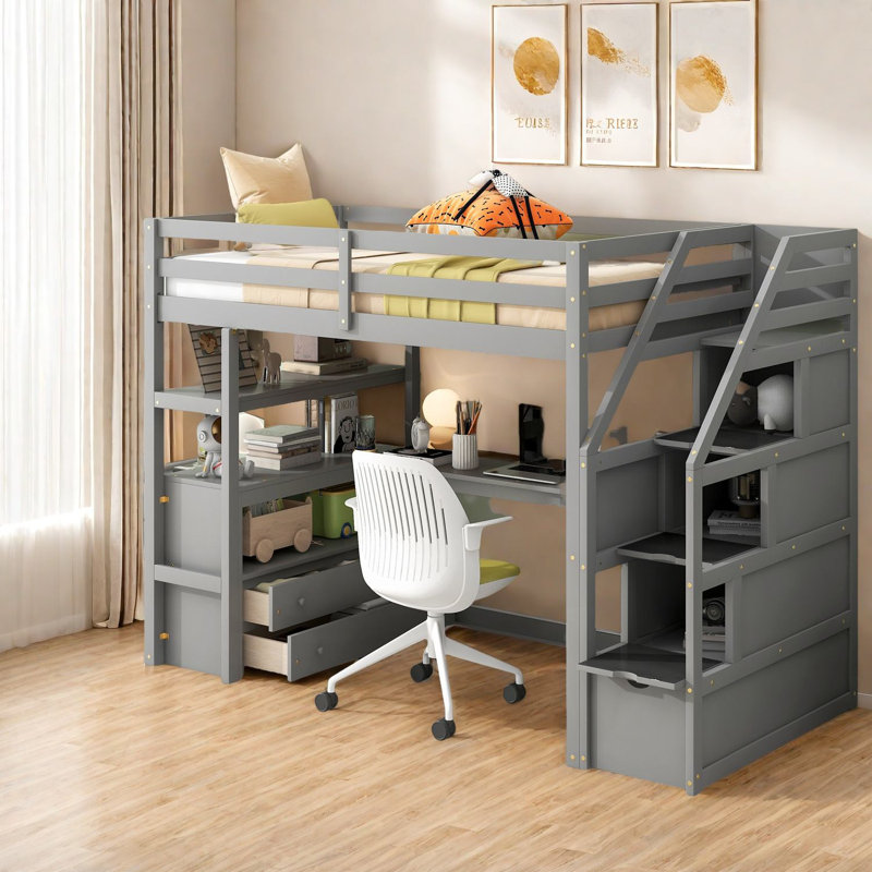 Lits simples multifonctionnels avec rangement, bois de pin massif, conception de maison moderne