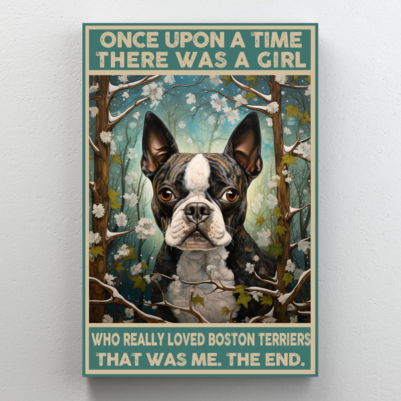 «Jason vraiment qui a vraiment aimé les terriers de Boston», reproduction d'art graphique sur toile tendue sur toile tendue