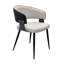 Ensemble de 2 chaises de salle à manger modernes rembourrées avec accoudoirs, en cuir microfibre bicolore-919473671-920950811