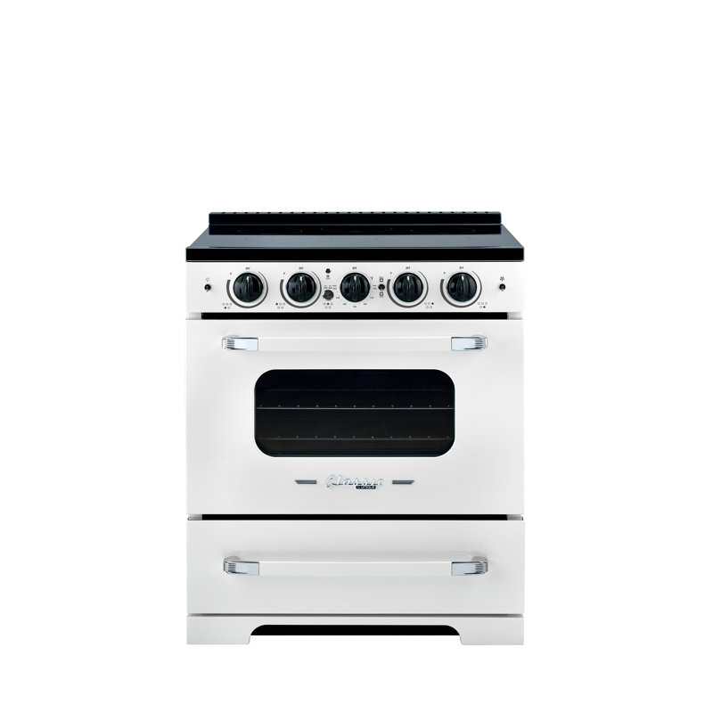Unique 30' Classic Retro Induction Range, Summer, White