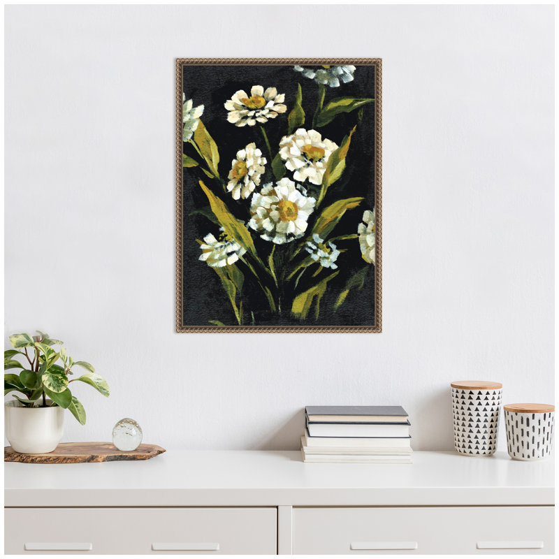 «Moody Floral 1» par Annie Quigley, reproduction d'art sur toile encadrée