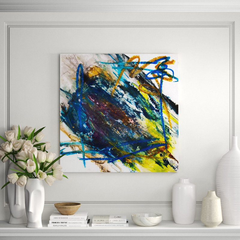 Peacock Ore By John Beard - Gallery Wrapped Canvas Print Print by John Beard, 12" H x 12" W x 1.75" D, Black Framed Canvas