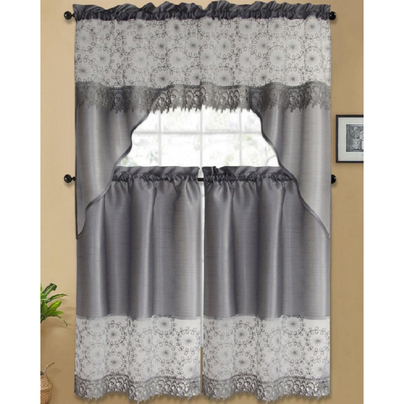 Monquel Tailored Kitchen Curtain, Gray