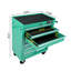 Chariot à outils à roulettes 7 tiroirs avec roulettes - Armoire à outils verrouillable en métal vert avec tiroirs à billes pour l'organisation du garage