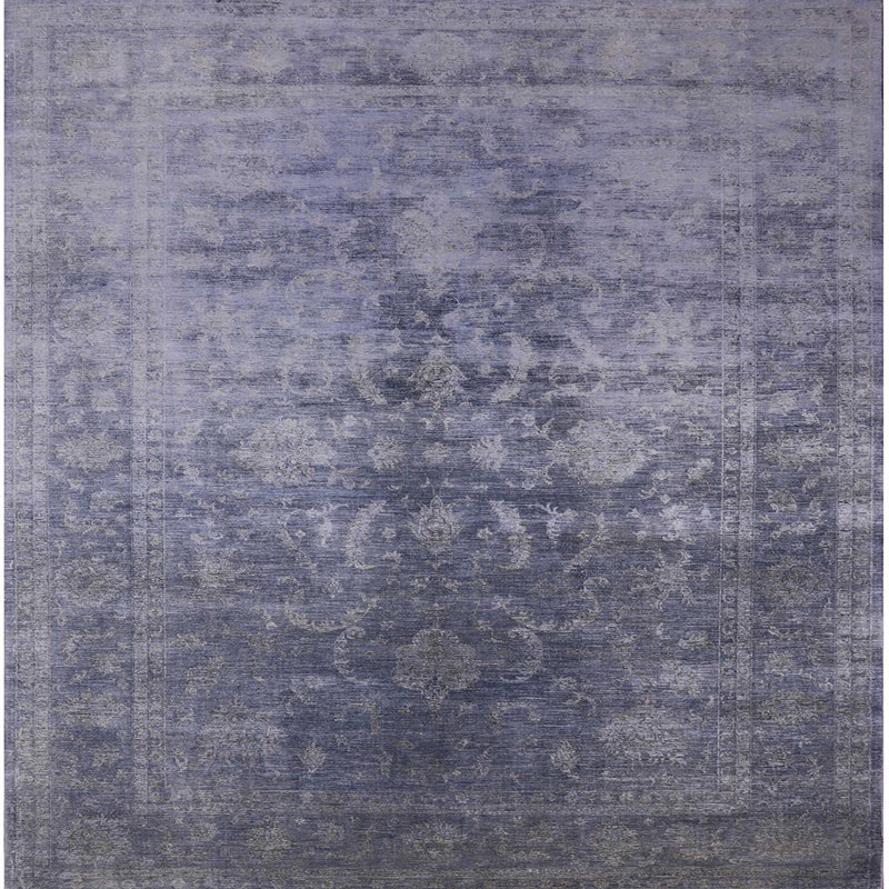 Tapis 100% moderne de style Mid-Century 2409 lavable à la machine, Carré 7 pi