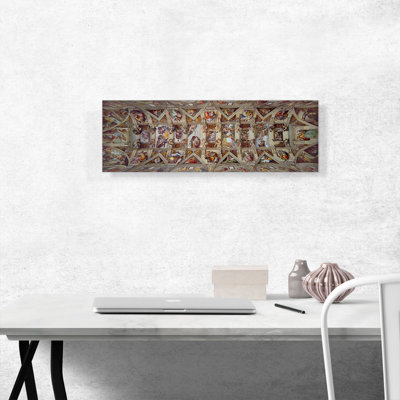 «Sistine Chapel Ceiling 1512» par Michelangelo, reproduction d'art sur toile panoramique