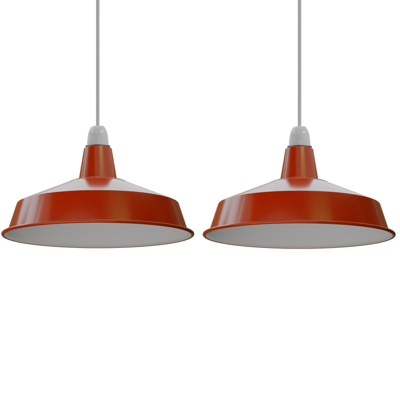 18.7cm H Metal Dome Lamp Shade, Orange