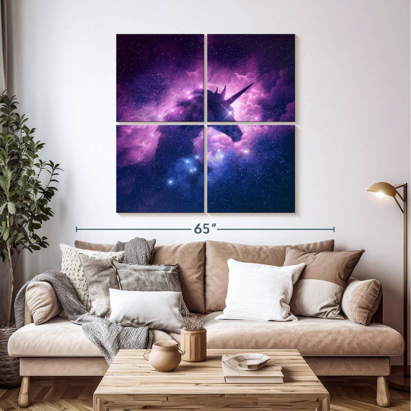 Kelan Unicorn Galaxy, 45" H x 45" W
