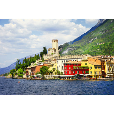 Lake Garda, Malcesine, Italy by Freeartist - Wrapped Canvas Print